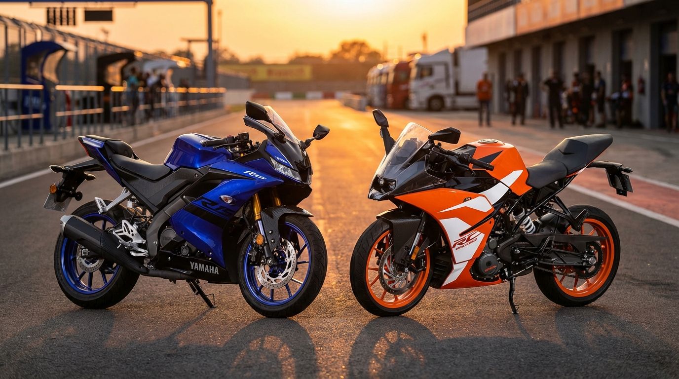 Yamaha R15 vs KTM RC 200 - First sportbike comparison
